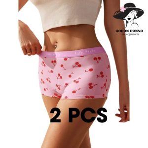 Cherry Charm 2-Piece Comfortable Boyshort Panty Set