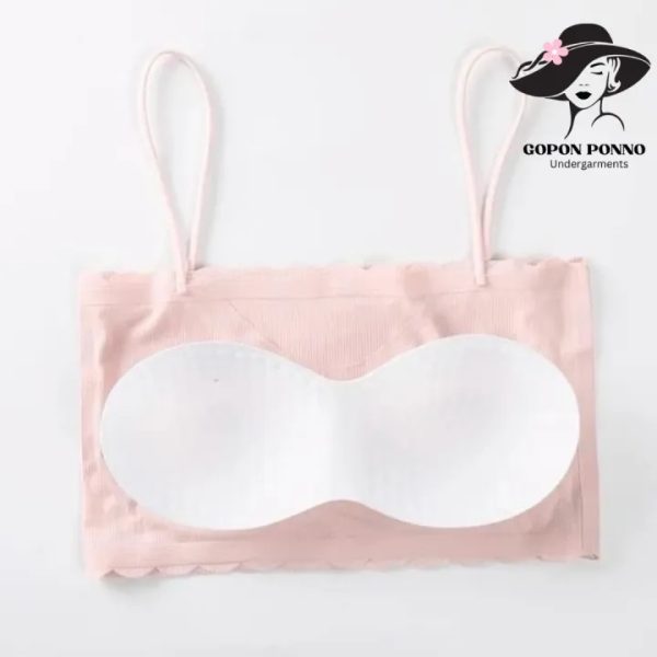 Stretch Cotton Lace Tube Top Strapless Bra - Image 7