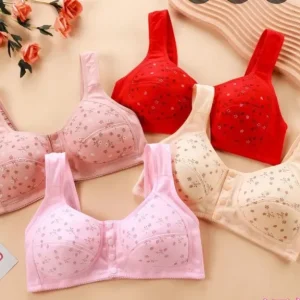 Printed Front Button Soft Cotton Maternity Nursing Bra
