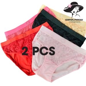 comfort chic: 2 piece women’s panty set – soft cotton & net chicken stretchable slim fit
