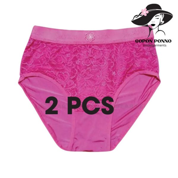 comfort chic: 2 piece women’s panty set – soft cotton & net chicken stretchable slim fit