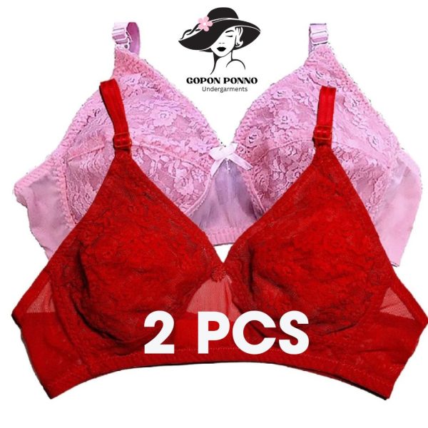 thai elegance 2 piece premium soft lace bra set