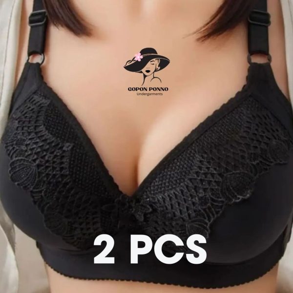 premium soft foam cotton bra – 2 piece pack